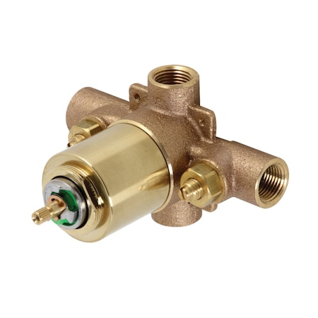 Kingston Brass KB657V Pressure Balanced Rough-In Tub and Shower Valve with Stops, Brushed Brass KB657V